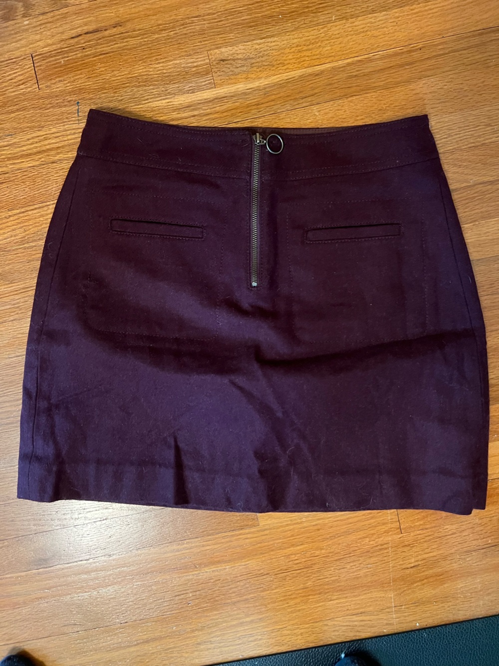 Madewell Plum Zip-Front Mini Skirt